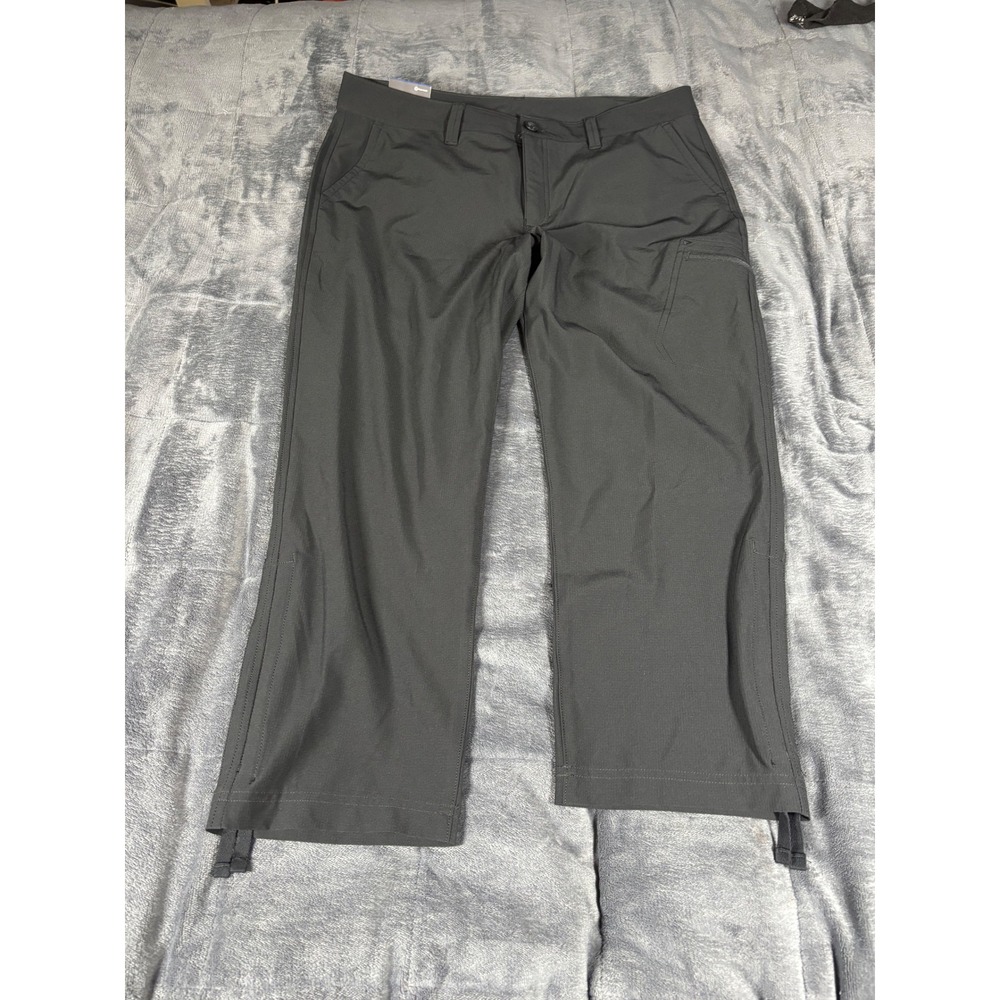 Eddie Bauer Womens Gray Ripstop Hiking Pants Size 10 Adjustable Hem Straight Leg